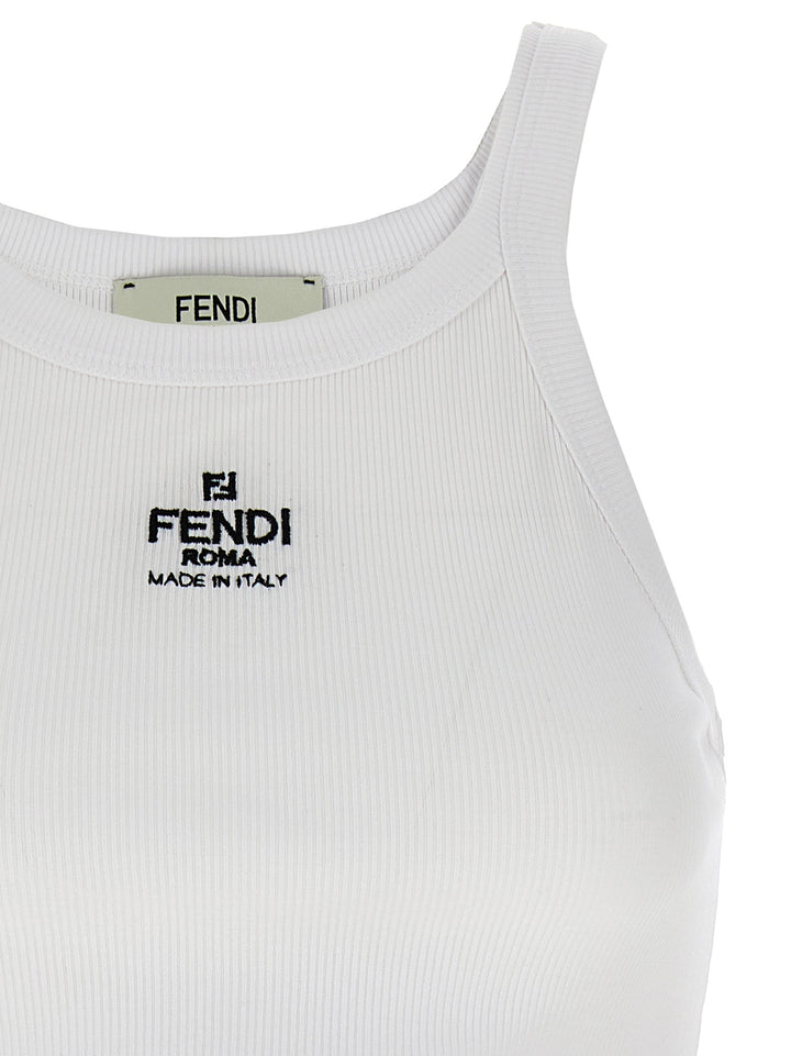 Fendi Top Logo Tops - White | 326fc423b0e79a08cbf5a04b884a576b80fd21d3