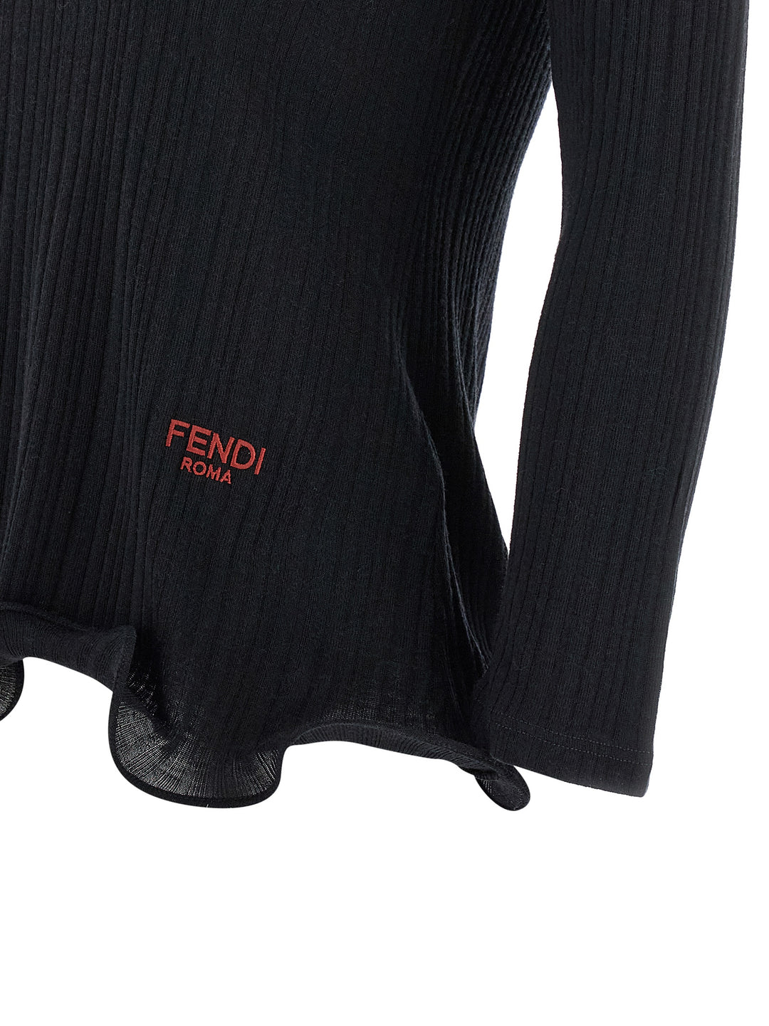 Fendi Ruffled Sweater Sweaters and Cardigans - Black | 2aa630b7fe09fed23f4d3df07dc3a6adaaebbb1a