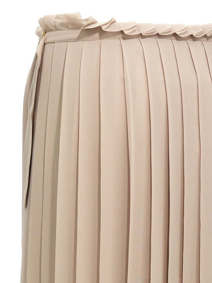 Ami Paris Pleated Skirts - Beige | dc3bc9f49d6d3e5ad97f31c59ddd66340e46a562