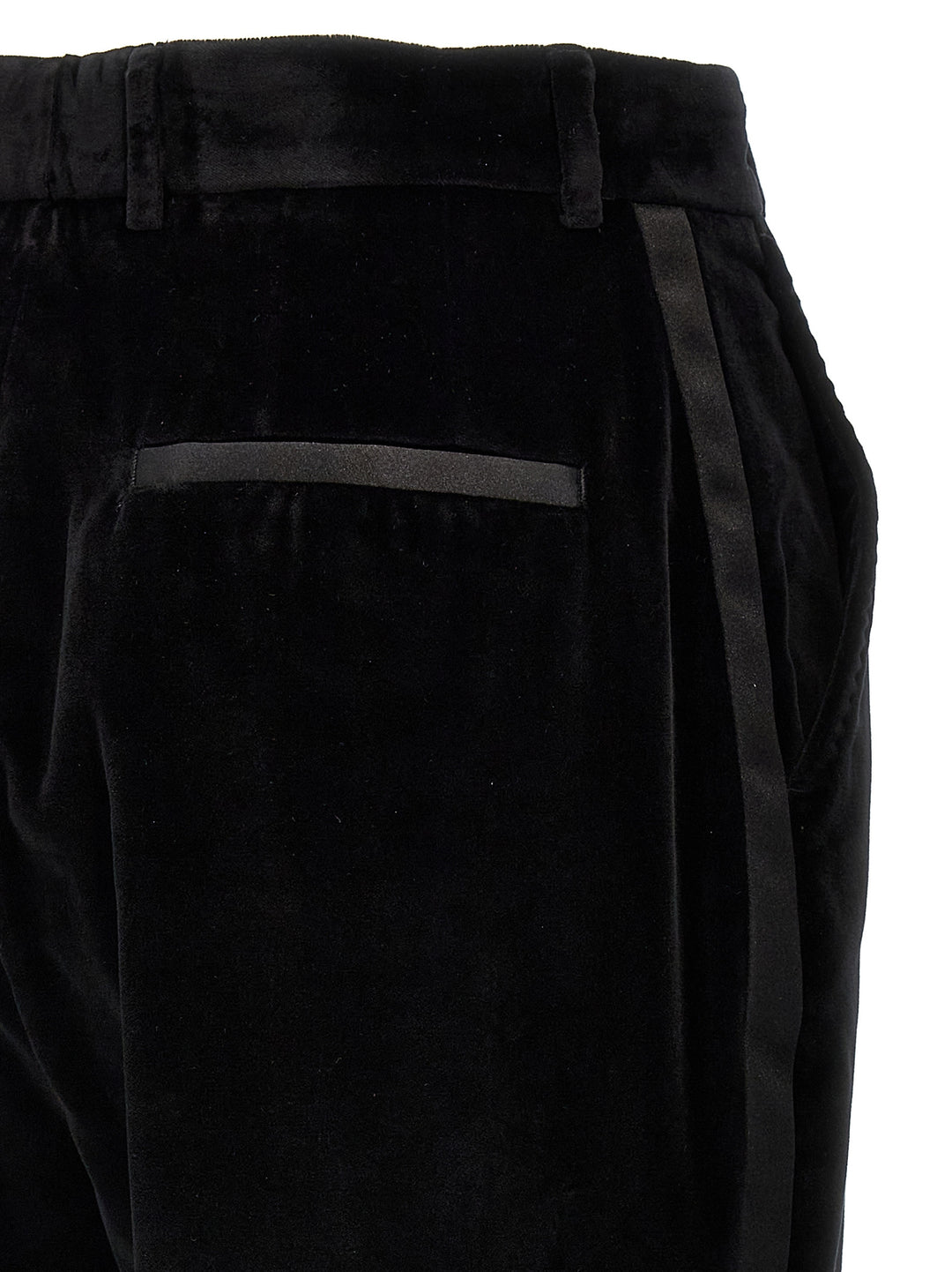 Velvet Tuxedo Pants Black