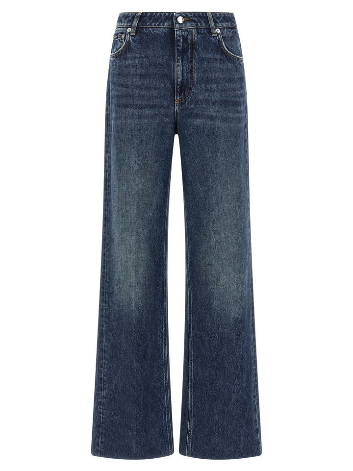 Dolce & Gabbana Logo Plaque Jeans - Blue | ced654ee2fbd735efd5290992b75aa090882e726