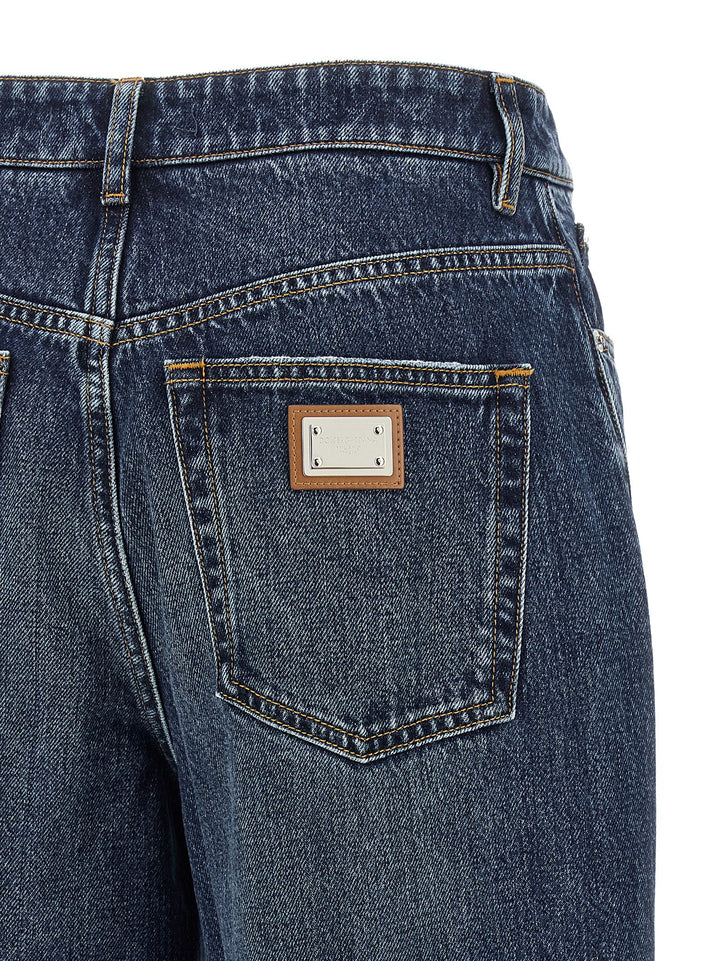 Dolce & Gabbana Logo Plaque Jeans - Blue | 73a57c2482c6ba1f43faf0385472a3413a6bd9d2
