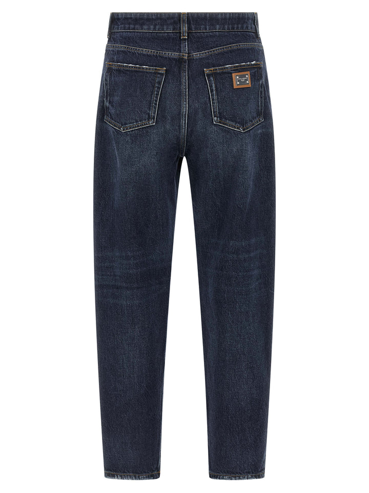 Dolce & Gabbana Logo Tag Jeans - Blue | 714d87c7b0fae24797c0ef046b1c7f565a4f7c4a