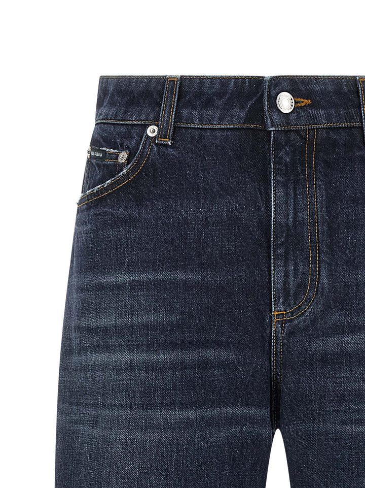 Dolce & Gabbana Logo Tag Jeans - Blue | af91eb027ed26a49a7d191c9d0ed59838f341434