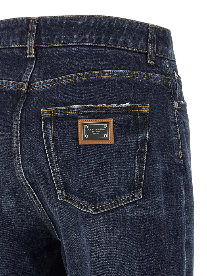Dolce & Gabbana Logo Tag Jeans - Blue | 54133d4195fc3b0957dbb13c39657b58a40bb798