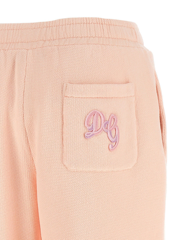 Dolce & Gabbana Logo Embroidery Joggers Pants - Pink | 6f8bc365e3a10546d5f3774f0ebc10198096bf29