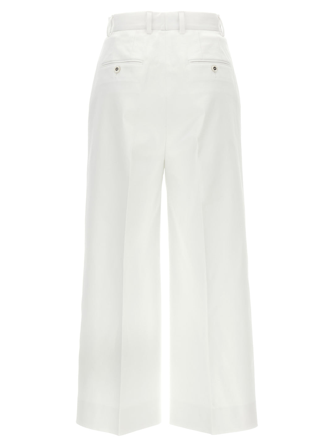 Dolce & Gabbana High Waist Cotton Pants - White | 6a40143fd333a33705657bba83c49e04b2949b5e