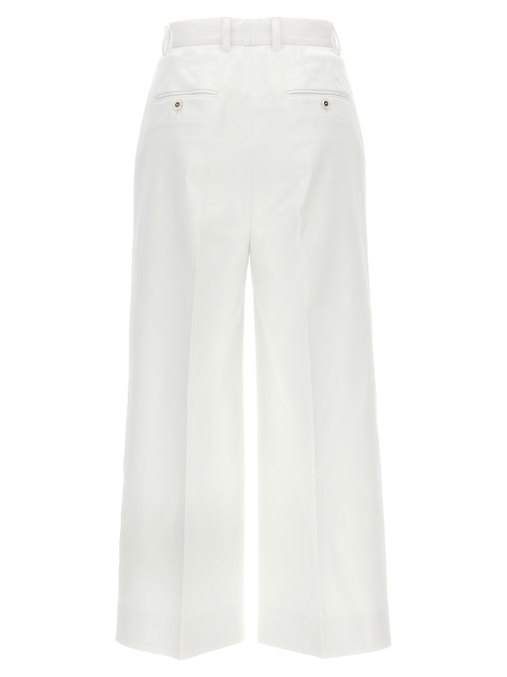 Dolce & Gabbana High Waist Cotton Pants - White | 6a40143fd333a33705657bba83c49e04b2949b5e
