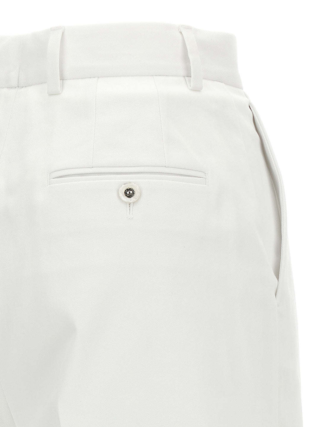 Dolce & Gabbana High Waist Cotton Pants - White | 6c904fd7ece42ad00edb4f5a2fda7feee3ab0739
