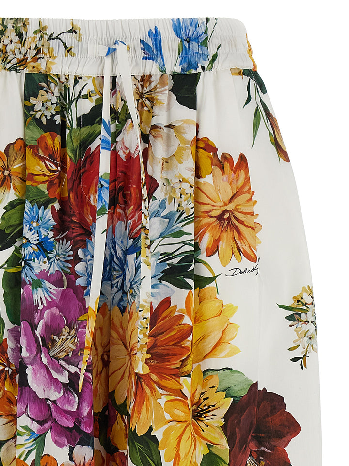 Dolce & Gabbana Floral Bouquet Printed Pants - White | 88ef37db20425a2055949d951054f825e0f0582f