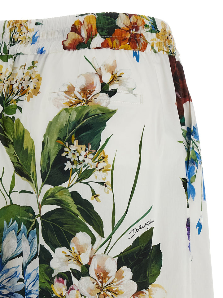Dolce & Gabbana Floral Bouquet Printed Pants - White | 4224da0eb0820179e1f94026b5407ca16f5d3a79