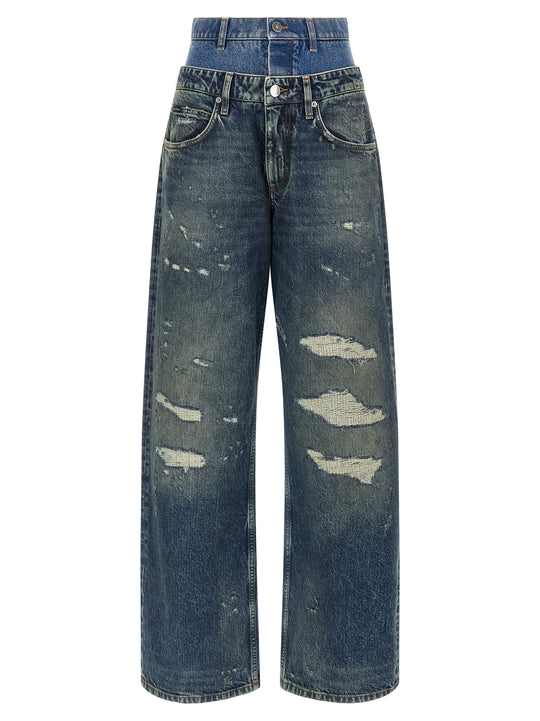 Double Layer Jeans Blue
