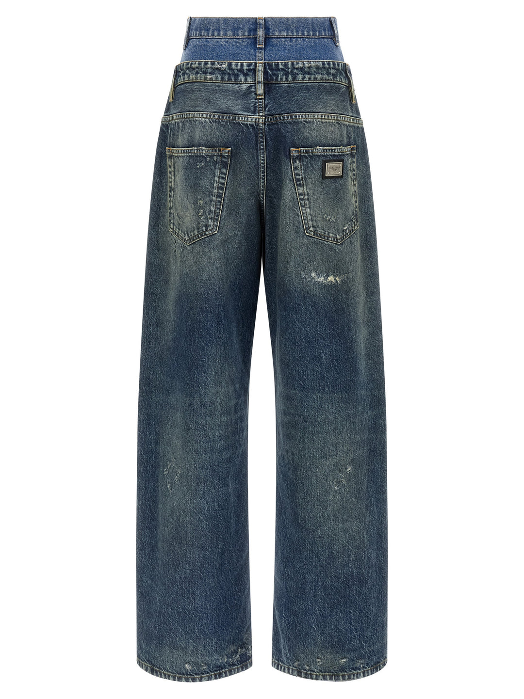 Dolce & Gabbana Double Layer Jeans - Blue | e4189a63cb23fbf4d2da04296de7e68f41eb37d1
