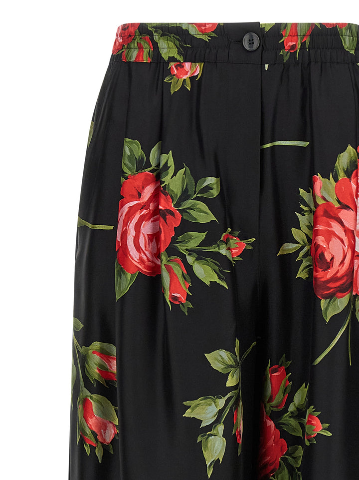 Dolce & Gabbana Bouquet Rose Pants - Black | 76865f9baad1234260df3f9f0a0bfeb02fa7ecd2