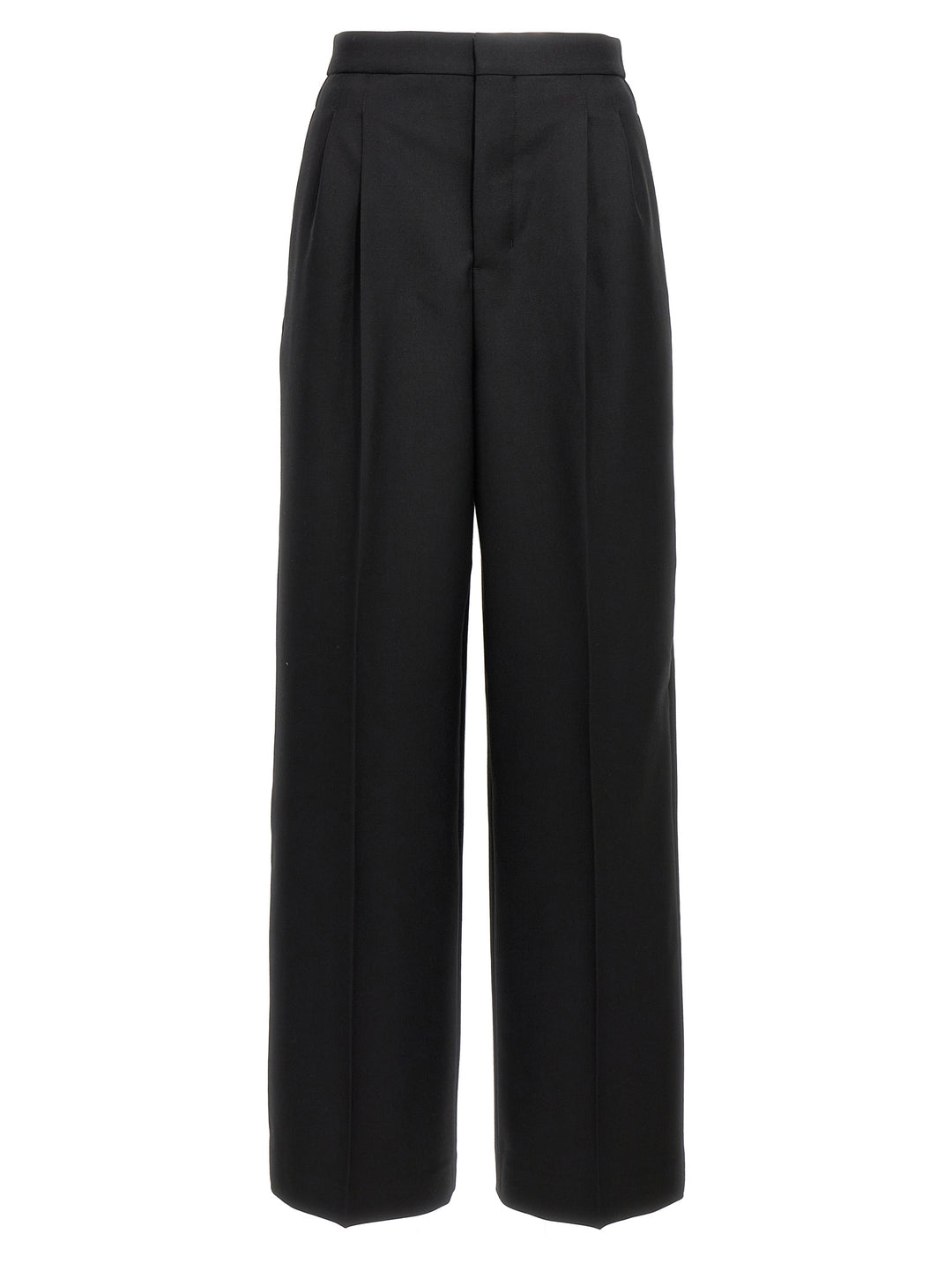 With Front Pleats Pants Black