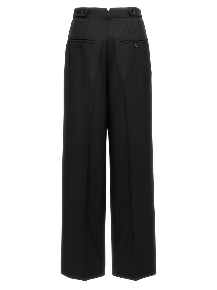 With Front Pleats Pants Black