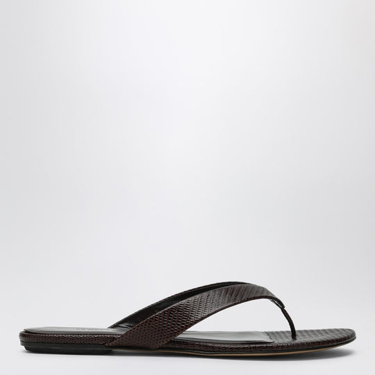 Brown Leather Flip-Flops