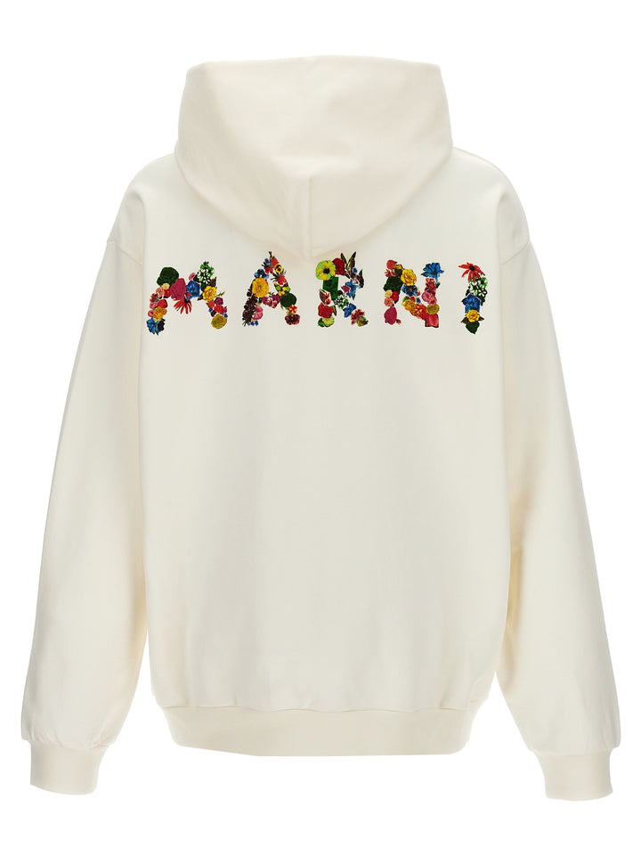 Logo Print Hoodie Sweatshirt White