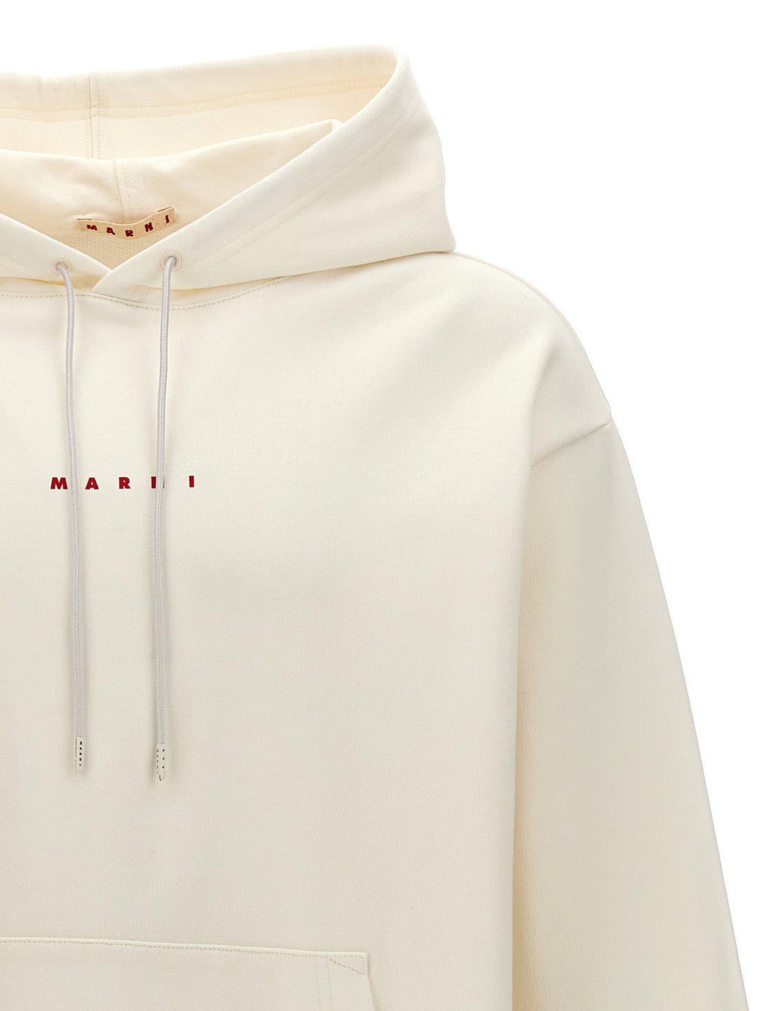 Marni Logo Hoodie Sweatshirt - White | e15f642cc78115a7470be59c032a52b29ec94997