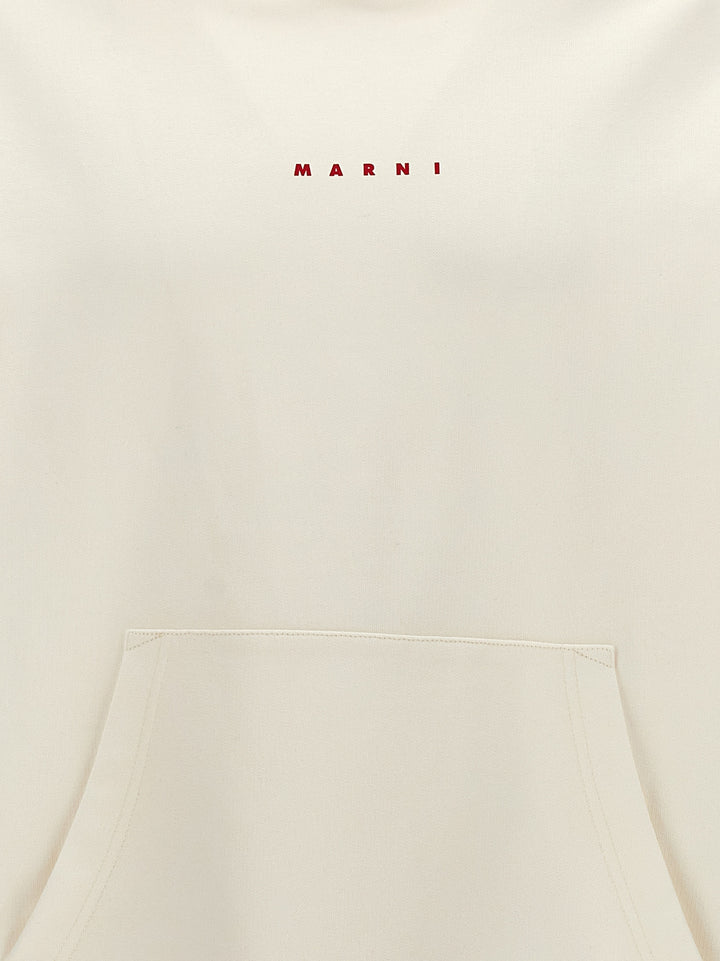 Marni Logo Hoodie Sweatshirt - White | fbe88b6ac84688e0b52071ef3123917b31adc790