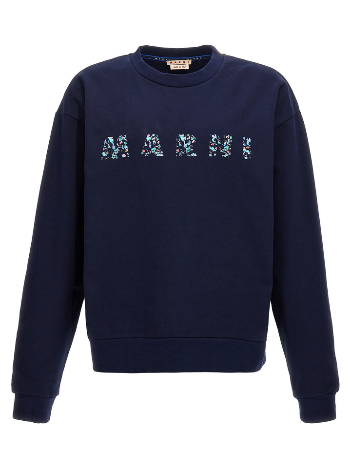 Floral Logo Sweatshirt Blue