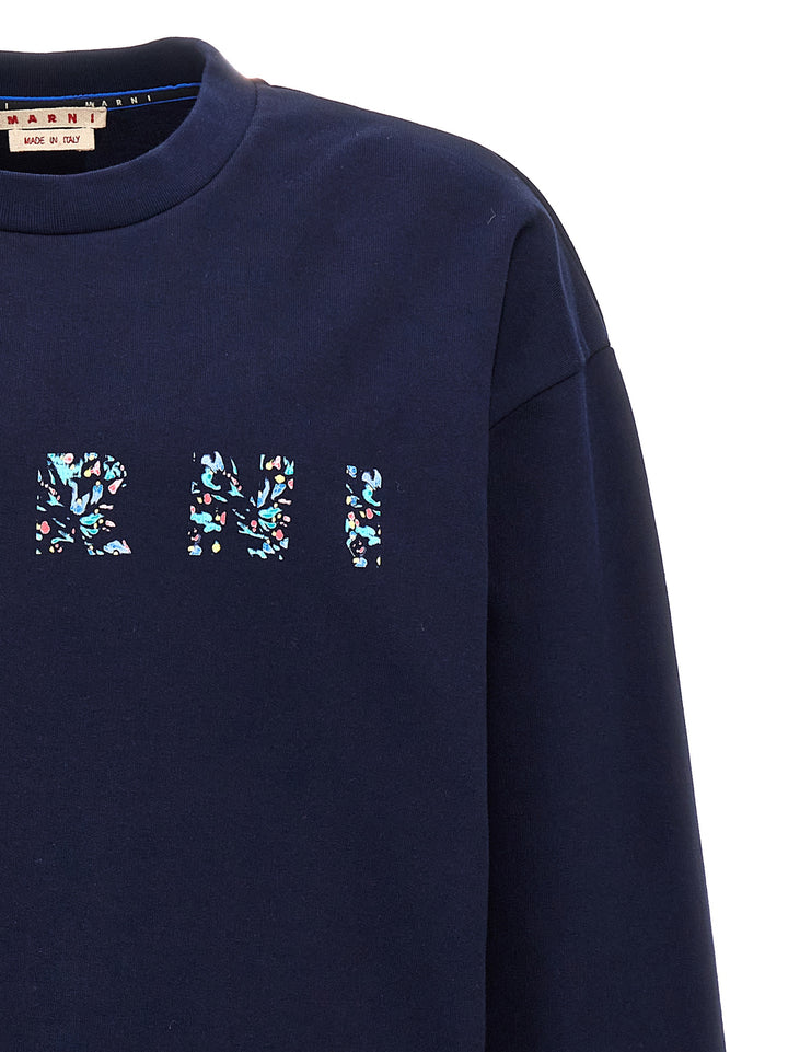 Floral Logo Sweatshirt Blue