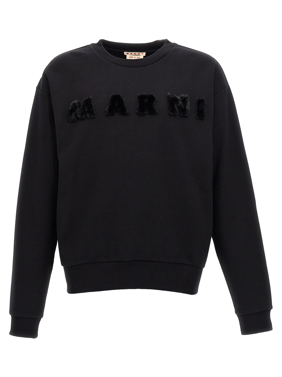 Fur-Effect Logo Sweatshirt Black