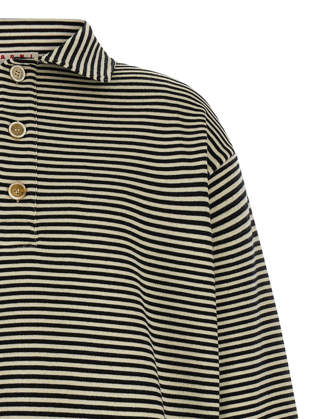 Marni Striped Polo Sweatshirt - Black | e3017e0ee514c57bf279728fd728140f17bbd8d5