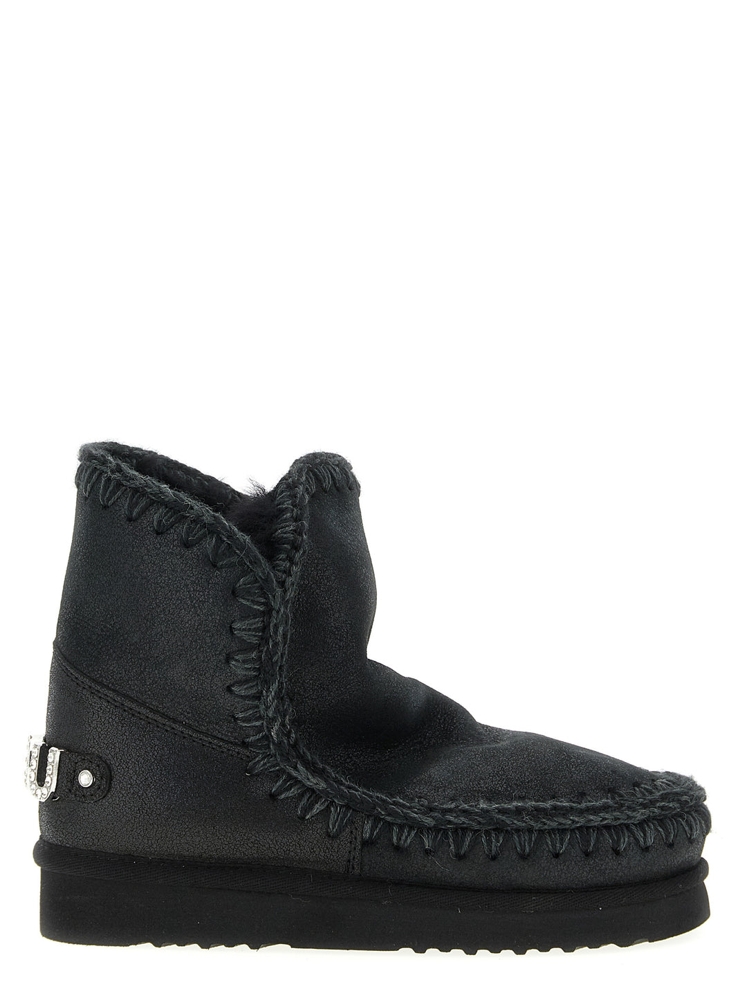 Mou Eskimo 18 Rhinestone Logo Boots and Ankle Boots - Black | 7bd1e8e04afcc1449cbf83bfa54418bc9c733212