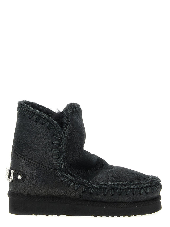 Mou Eskimo 18 Rhinestone Logo Boots and Ankle Boots - Black | 7bd1e8e04afcc1449cbf83bfa54418bc9c733212