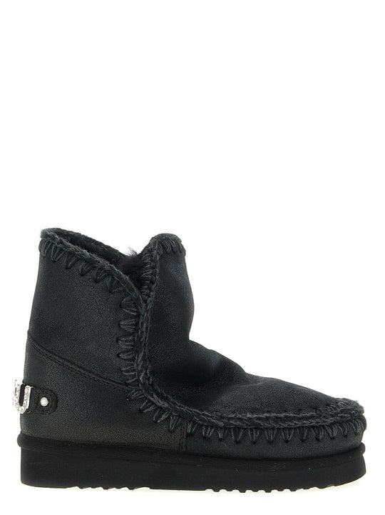 Eskimo 18 Rhinestone Logo Boots And Ankle Boots Black