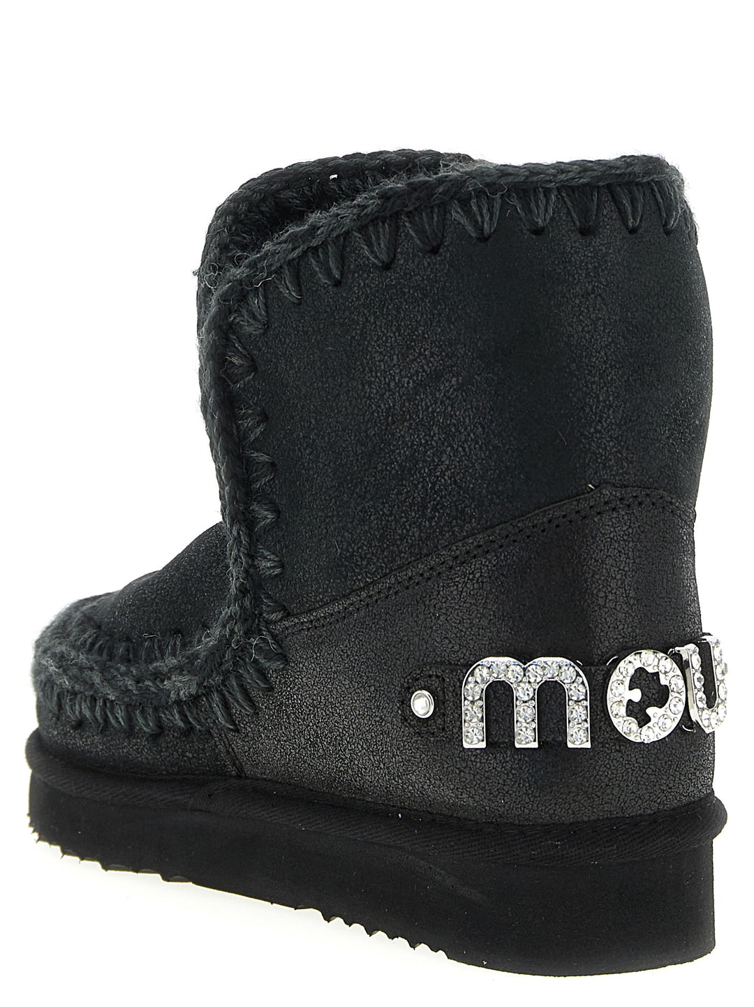 Mou Eskimo 18 Rhinestone Logo Boots and Ankle Boots - Black | 9803551762c82890d89b978afad8739a66631df7
