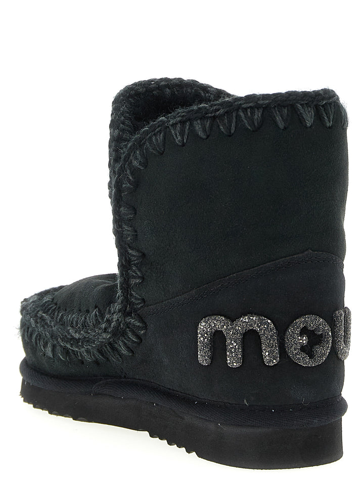 Mou Eskimo 18 Glitter Logo Boots and Ankle Boots - Black | 90c5e071fe66265bed7ad2b859edb6a59ee73fae