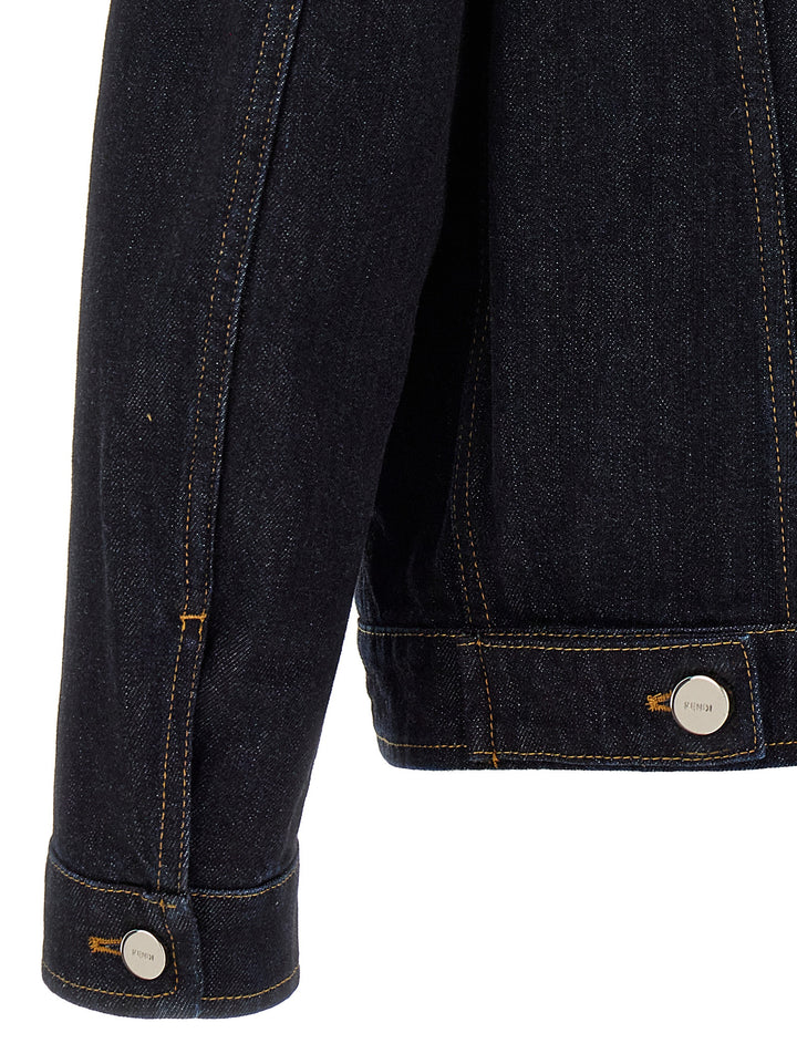 Fendi Fendi Crest Jacket Puffer Jackets - Blue | 4d458ac5563b4603070f83d795ad655784590533