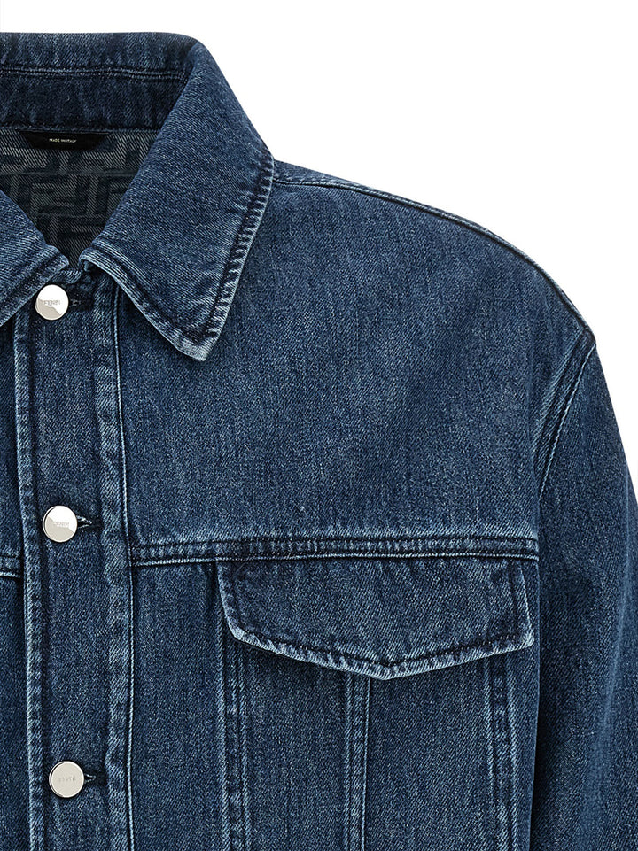 Fendi Ff Selleria Puffer Jackets - Blue | 95efc101ca6d0b334087c7911a90ff5ba540a012