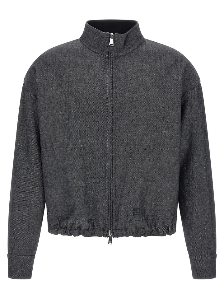 Fendi Ff Selleria Puffer Jackets - Blue | 686856db0e0707d04280f6ac2dc3a4b967481fdc