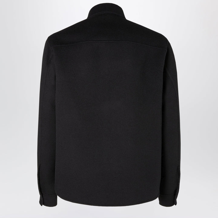 Fendi Blouson Jacket In Black Virgin Wool And Silk