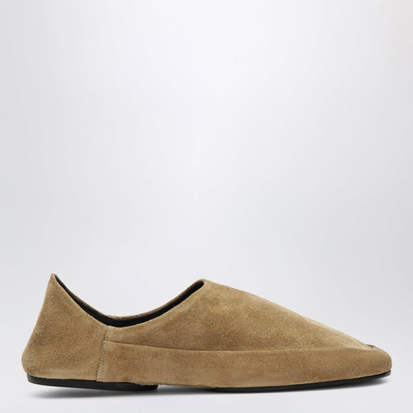 Beige Floor Slippers In Suede