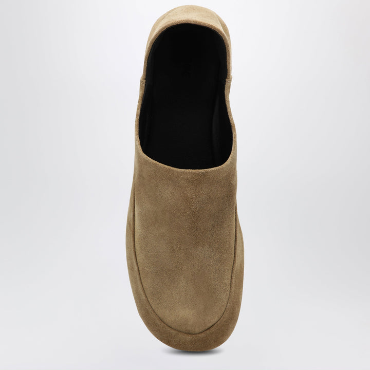 Jude Beige Floor Slippers In Suede
