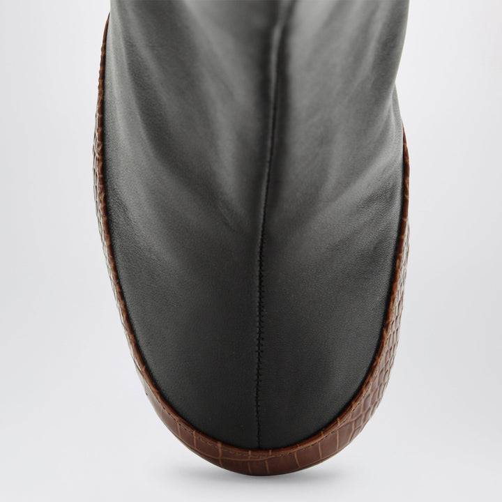 Jude Black/Tan Luna Ankle Boots In Leather