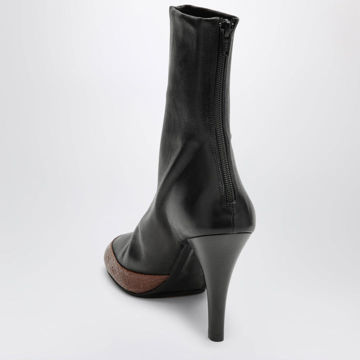 Jude Black/Tan Luna Ankle Boots In Leather