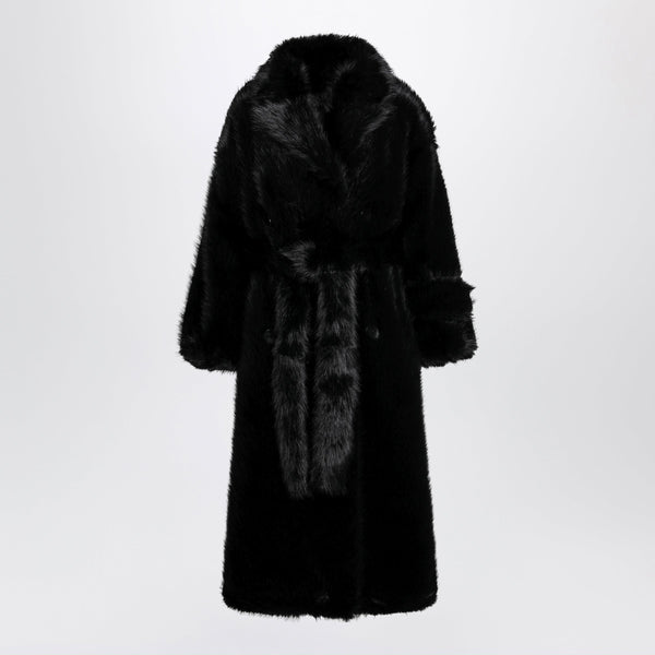 Jackie Black Double-Breasted Coat With Belt