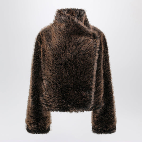 Black/Brown Susan Jacket In Faux Fur