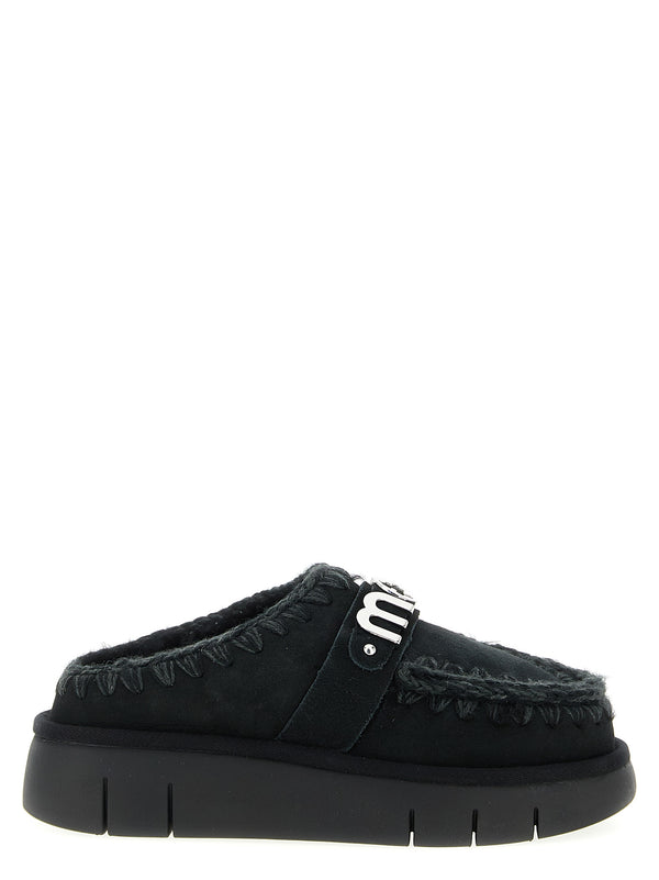 Bounce Clog Flat Shoes Black
