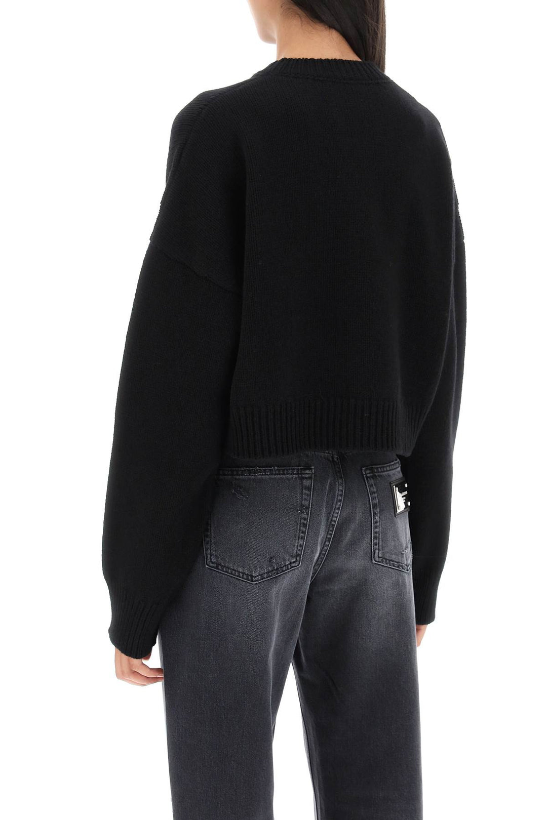 Logo Plaque Cropped Sweater