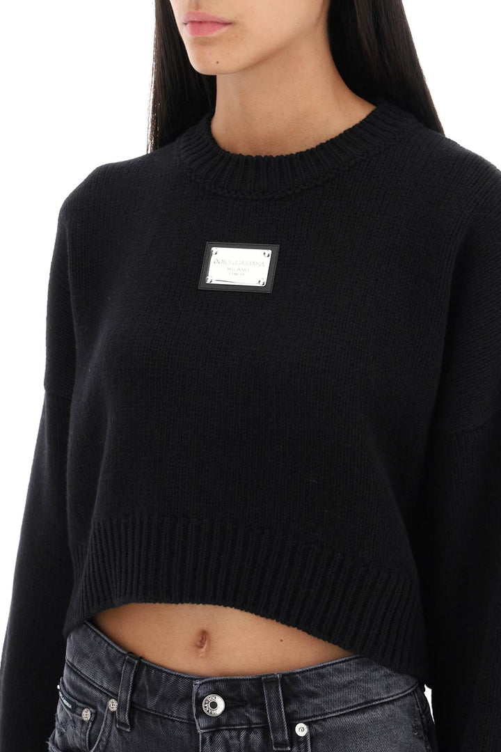 Logo Plaque Cropped Sweater