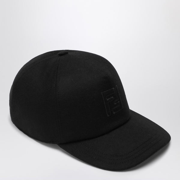 Black Wool And Cashmere Baseball Cap