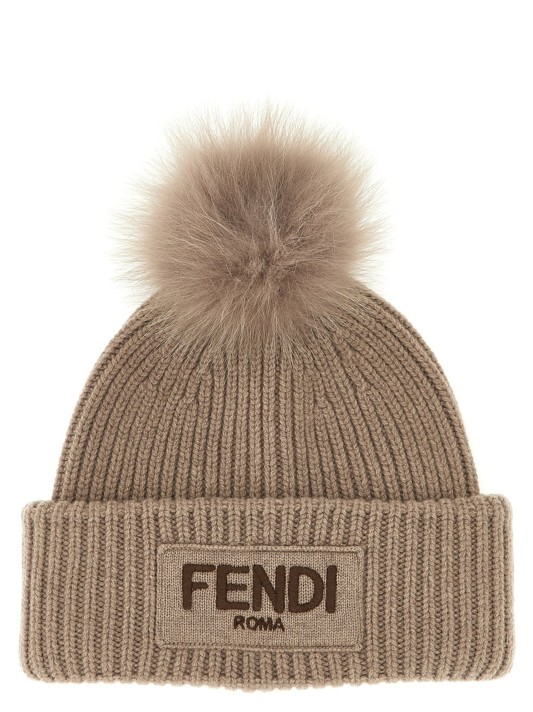 Fendi Pompon Beanie Hats - Beige | 418ff2bbe6c9baa4f79e7f4af7b1bdc8eed5e50a
