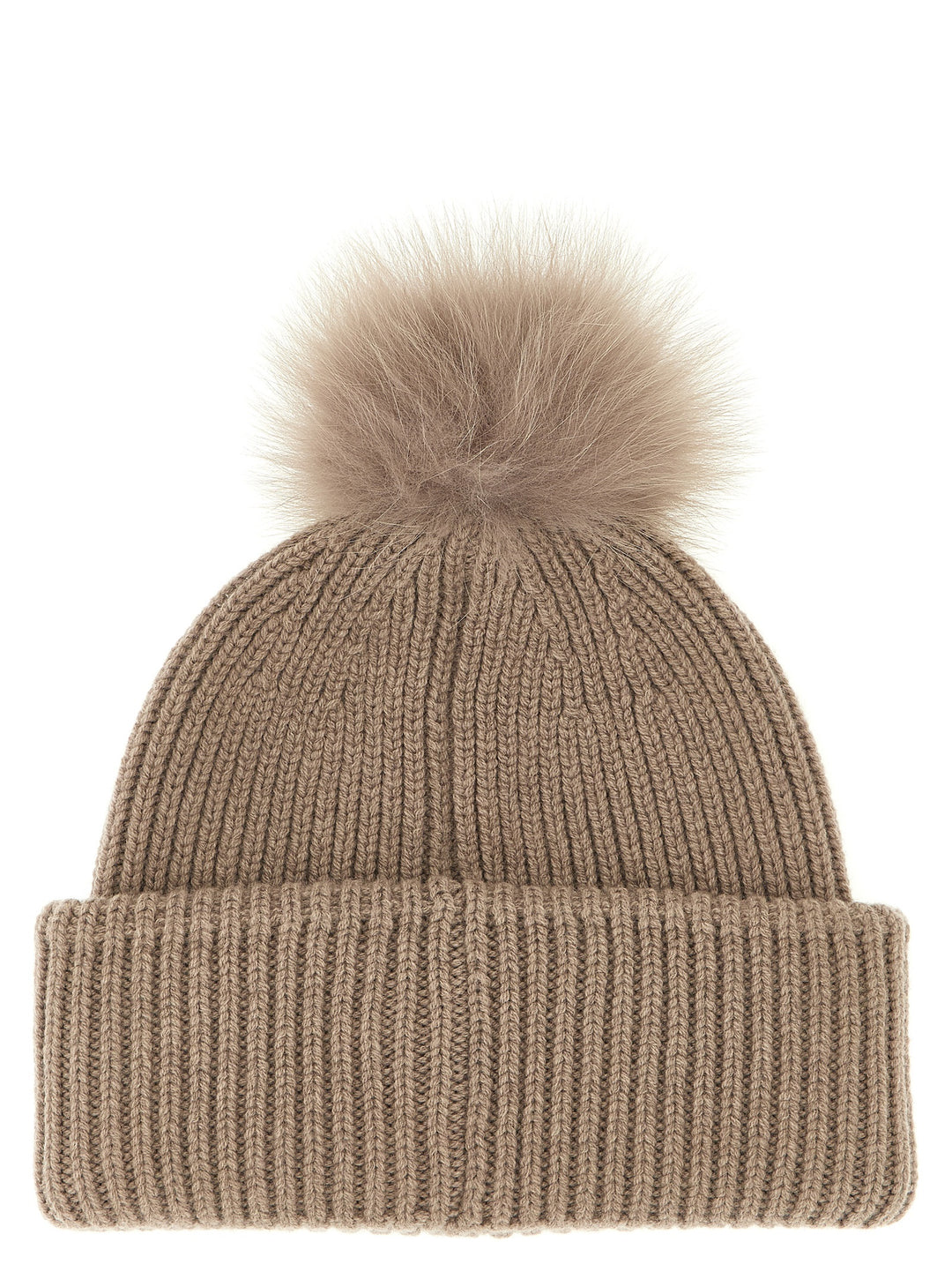 Fendi Pompon Beanie Hats - Beige | 76c6a0d2af9138a6806637ef52afb412133d9690
