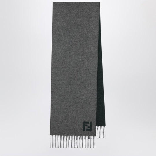 Grey/Green Wool And Cashmere Scarf